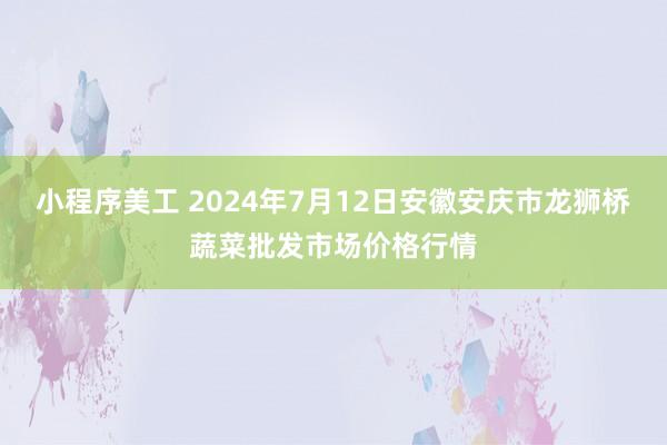 小程序美工 2024年7月12日安徽安庆市龙狮桥蔬菜批发市场价格行情