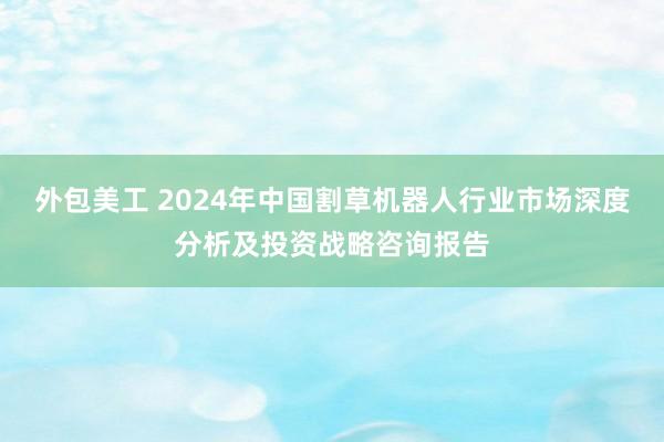 外包美工 2024年中国割草机器人行业市场深度分析及投资战略咨询报告