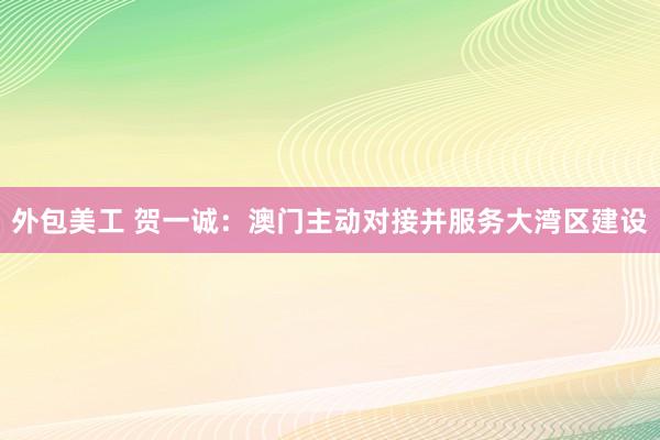 外包美工 贺一诚：澳门主动对接并服务大湾区建设